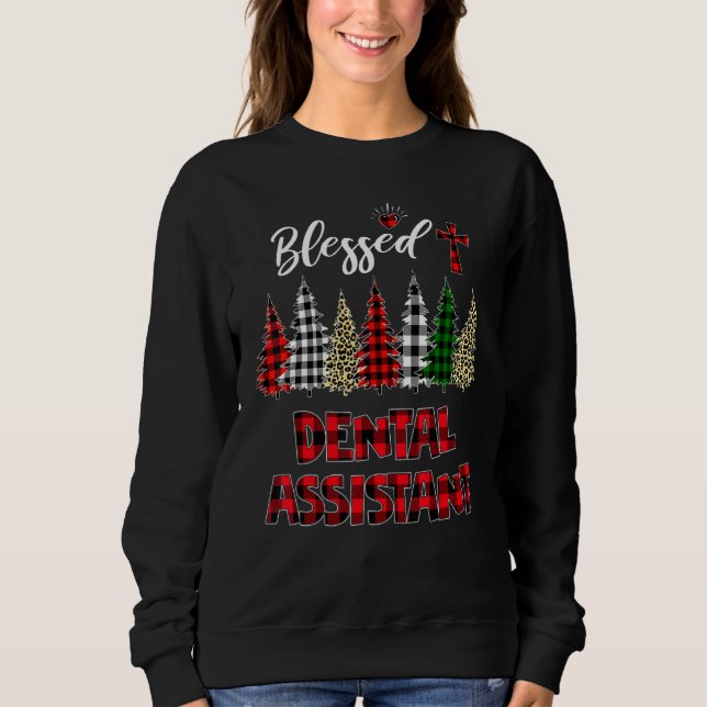 Sudadera Navidades de Leopard Plaid, Asistente Dental Bendi (Anverso)