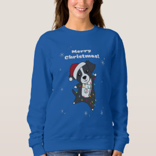 Sudadera Navidades de lineas de color Perro Animales de inv