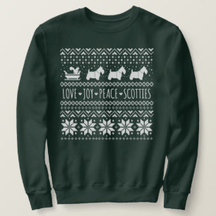 Sudadera Navidades de Love Joy Peace Scotts Holiday Dogs