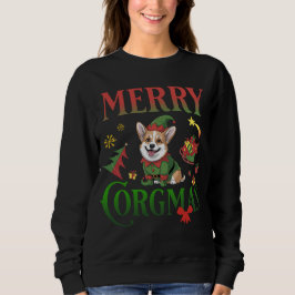 Sudadera Navidades de Merry Corgmas Mascota Corgi Dog Elf C