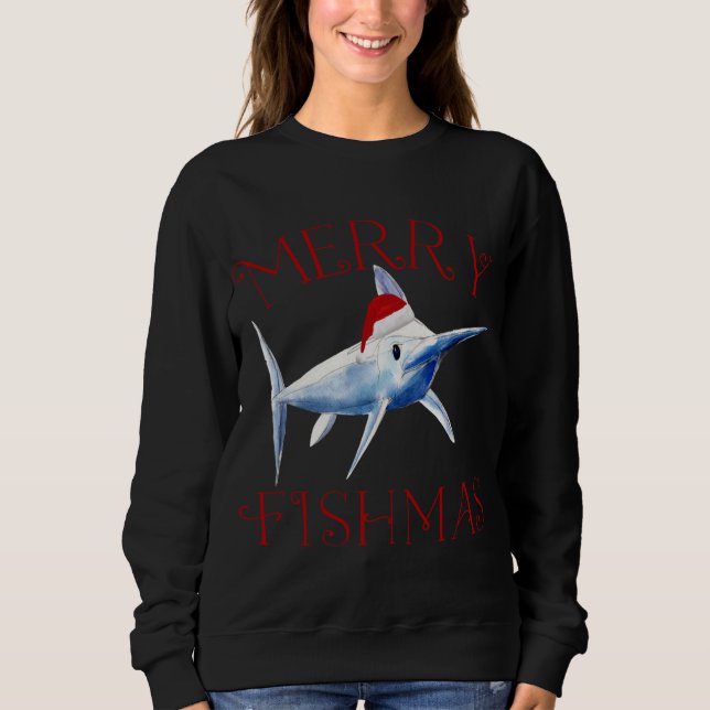 Sudadera Navidades de Merry Fishmas Marlin Santa Hat (Anverso)
