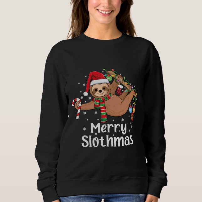 Sudadera Navidades de Merry Slothmas Slothmas Sloth Pajamas (Anverso)