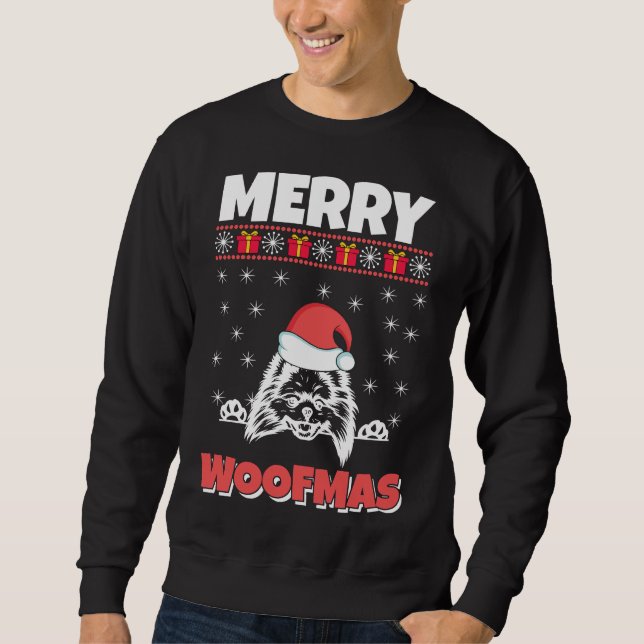 Sudadera Navidades de Merry Woofmas Poodle (Anverso)