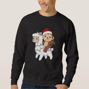 Sudadera Navidades de Monkey Lama Nieve Animales De Inviern