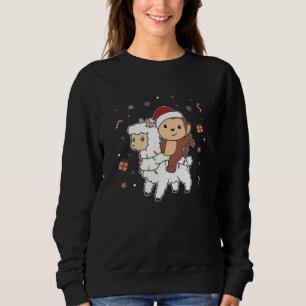 Sudadera Navidades de Monkey Lama Nieve Animales De Inviern