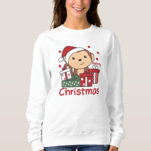 Sudadera Navidades de monos dan a los animales de invierno 