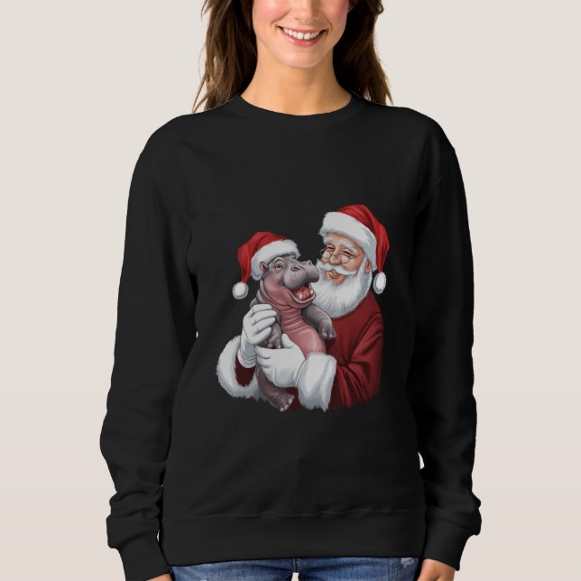 Sudadera Navidades de Moodeng Funny Vintage Santa Claus (Anverso)
