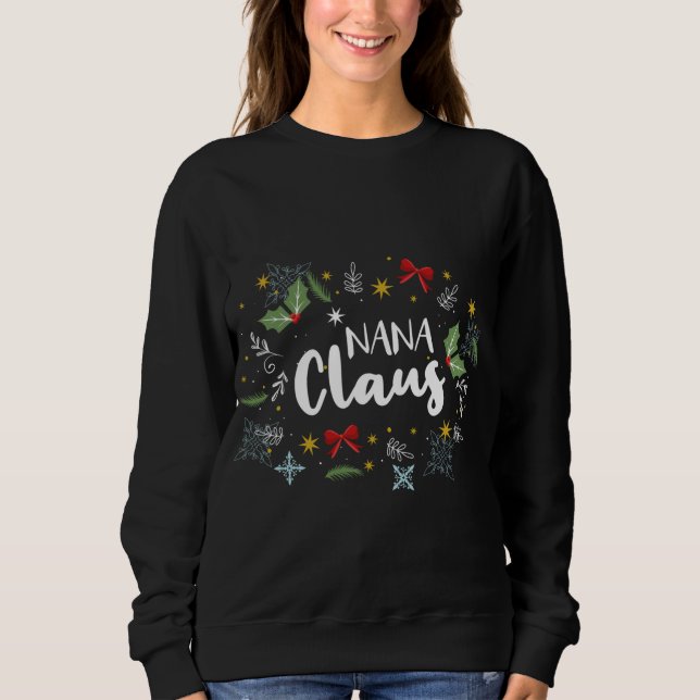 Sudadera Navidades de Nana Claus coincidiendo con pijamas a (Anverso)