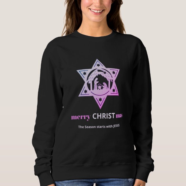 Sudadera Navidades de Natividad Cristiana Moderna (Anverso)