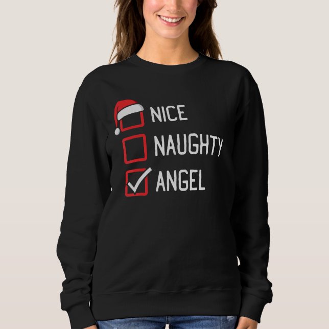 Sudadera Navidades de Nice Naughty List Angel (Anverso)