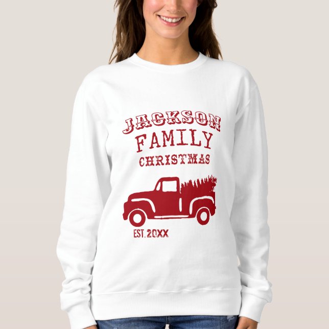 Sudadera Navidades de nombres personalizados del Camión de  (Anverso)