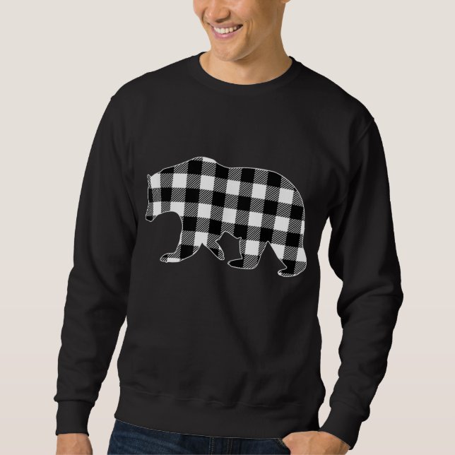 Sudadera Navidades De Oso De Búfalo Blanco Y Negro Pajam (Anverso)