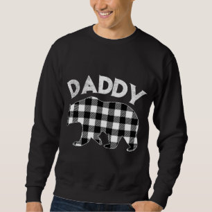 Sudadera Navidades De Oso De Papi De Búfalo Blanco Y Negro