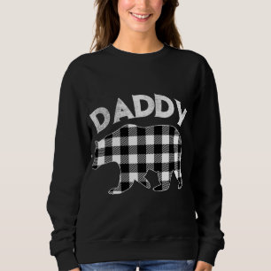Sudadera Navidades De Oso De Papi De Búfalo Blanco Y Negro