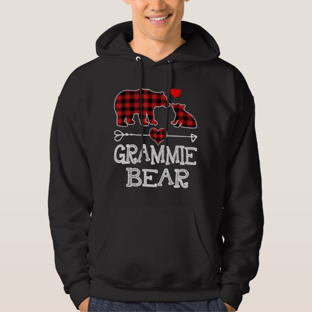Sudadera Navidades De Oso Grammie Pajama Red Plaid Buffalo  (Anverso)