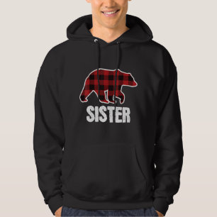 Sudadera Navidades de oso hermana Pajama Red Plaid Buffalo 