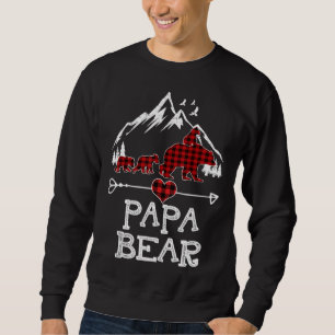 Sudadera Navidades de oso papá Pajama Red Plaid Buffalo Des