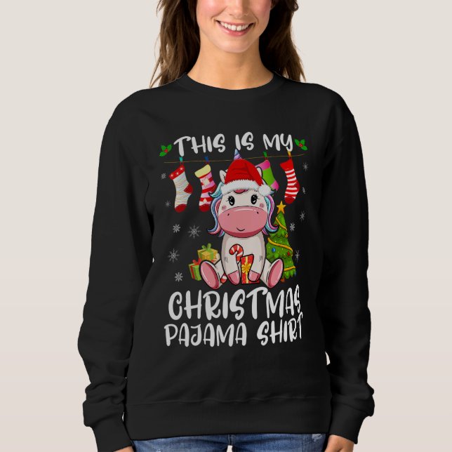 Sudadera Navidades de Pajama de mis Navidades levantando a  (Anverso)