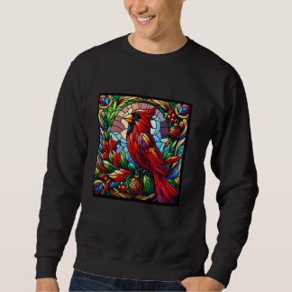 Sudadera Navidades de pájaro del cardenal rojo de vidrio ma