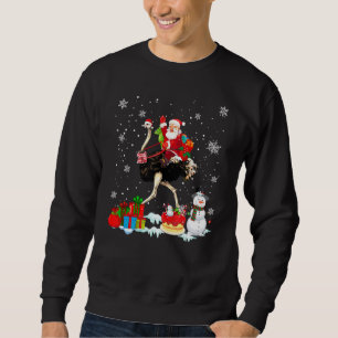 Sudadera Navidades de pájaros de Santa Riding Emu Nieve fam