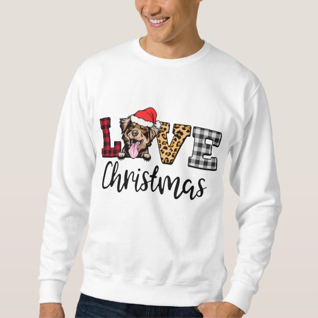Sudadera Navidades de pastores australianos leopardo búfalo (Anverso)