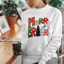 Navidades De Patrones Merry Y Bright Retro Letters