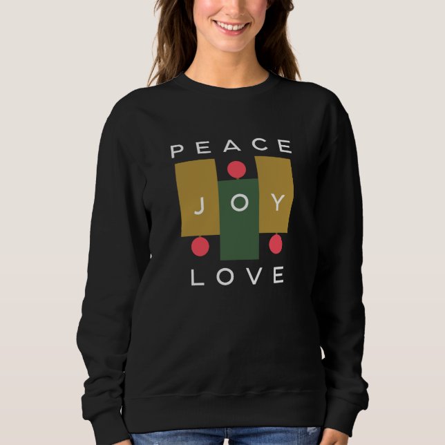 Sudadera Navidades de Peace Joy Love citan tipografía moder (Anverso)