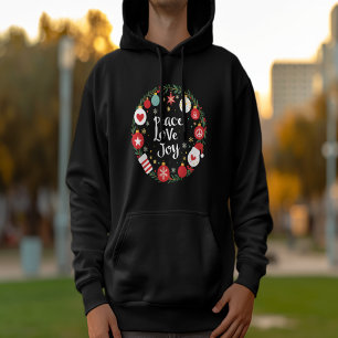 Sudadera Navidades de Peace Love Joy Wreath Festimes