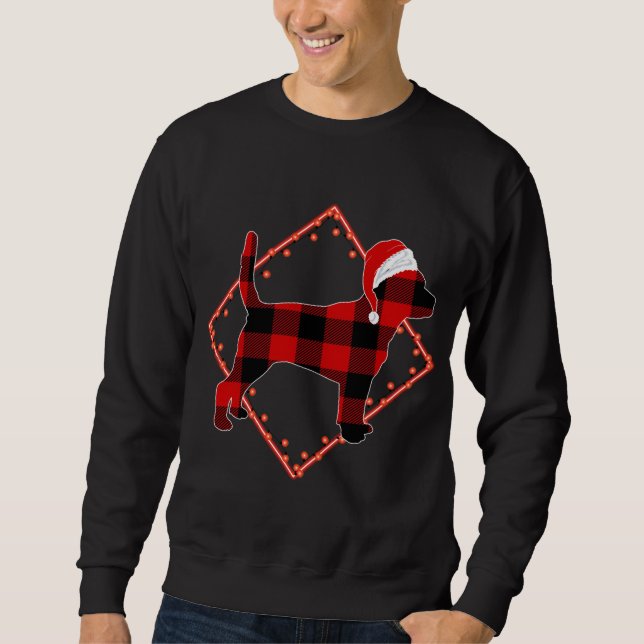 Sudadera Navidades de Perro Beagle Rojo (Anverso)