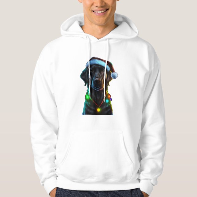 Sudadera Navidades de perro de Black Funny árbol de luces S (Anverso)