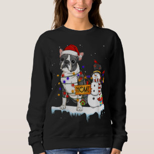 Sudadera navidades de perro de boston terrier Snowman Xmas
