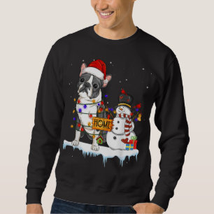 Sudadera navidades de perro de boston terrier Snowman Xmas