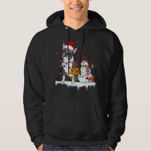 Sudadera navidades de perro de boston terrier Snowman Xmas 