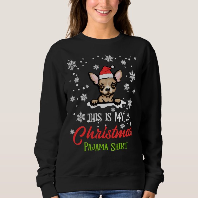 Sudadera Navidades de perro de Chihuahua Pajamas Santa (Anverso)