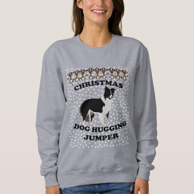 Sudadera Navidades de perro de Collie (Anverso)