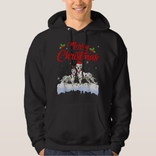Sudadera Navidades de perro de Dalmacia iluminan a divertid