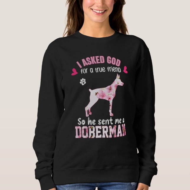 Sudadera Navidades de perro de Doberman adoran a Mascota de (Anverso)