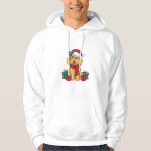 Sudadera Navidades de perro de goldendoodle celebran Santa