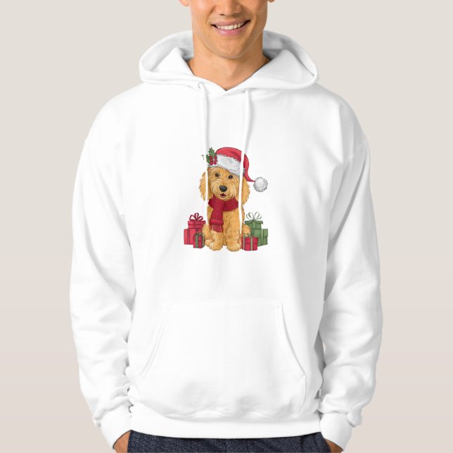 Sudadera Navidades de perro de Goldendoodle con traje de pe (Anverso)