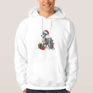 Sudadera Navidades de perro de grifo de Santa Hat iluminand