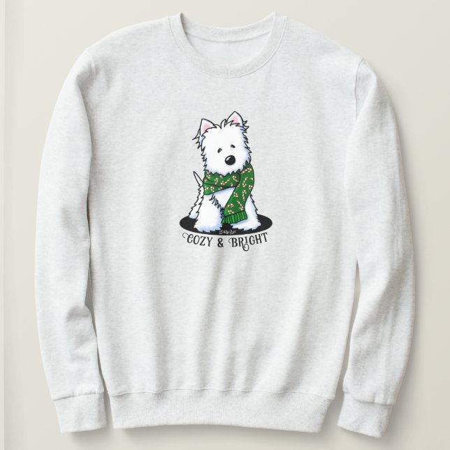 Sudadera Navidades de perro de KiniArt Westie (Anverso del diseño)
