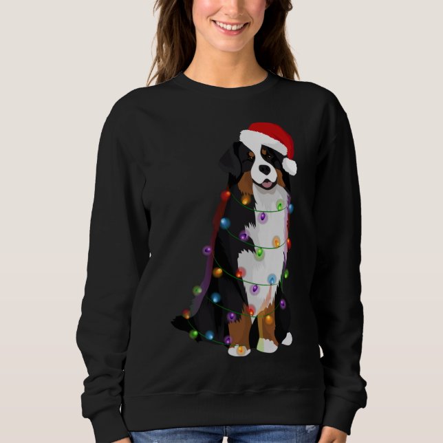 Sudadera Navidades de Perro de Montaña de Bernese iluminan  (Anverso)