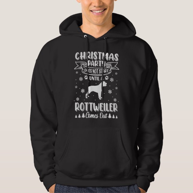 Sudadera Navidades de perro de Rottweiler Fiesta Mascota Du (Anverso)