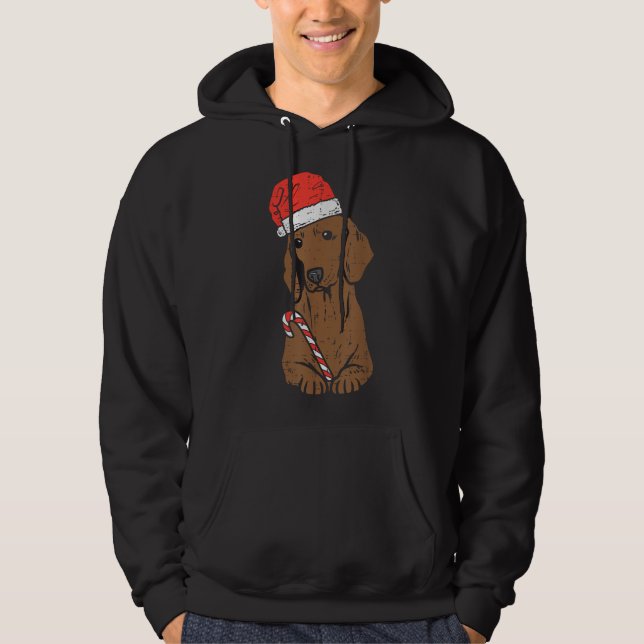 Sudadera Navidades de perro de Santa Hat Dachshund Wiener (Anverso)