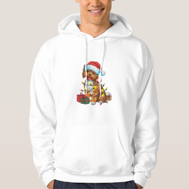 Sudadera Navidades de perro de Santa Hat Lowchen iluminan N (Anverso)