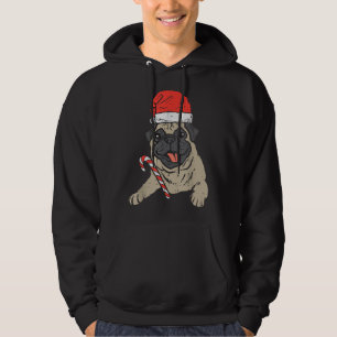 Sudadera Navidades de perro de Santa Hat Pug