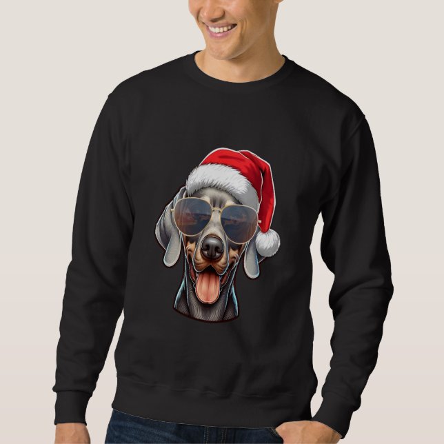 Sudadera Navidades de perro de Santa Weimaraner (Anverso)