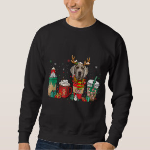 Sudadera Navidades de perro de Weimaraner cuestan café pija