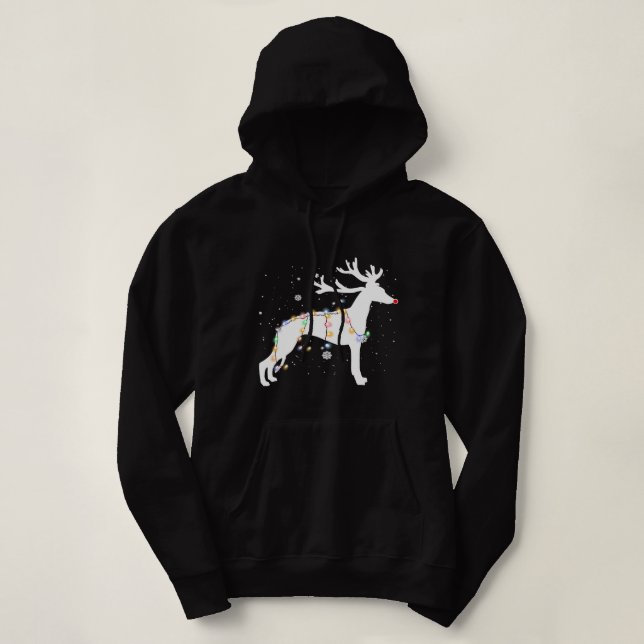 Sudadera Navidades de Perros Blancos divertidos iluminan Na (Diseño del anverso)