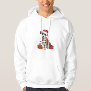 Sudadera Navidades de perros boloñeses de Santa Hat ilumina